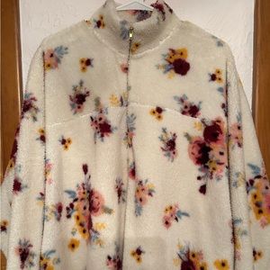 Floral Sherpa, worn once. Runs a little small.